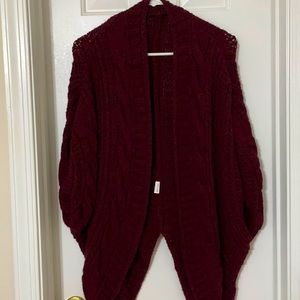 Chunky knit sleeveless cardigan